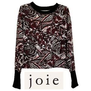NWOT Joie Caleigh Floral Paisley Boxy Cropped Sweatshirt Size Small